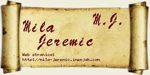 Mila Jeremić vizit kartica